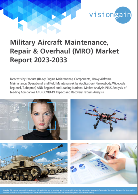 表紙：軍用機MRO (メンテナンス・修理・オーバーホール) の世界市場：2023-2033年