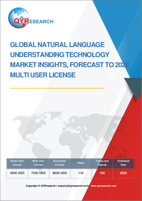 表紙：自然言語理解技術の世界市場：2029年までの予測