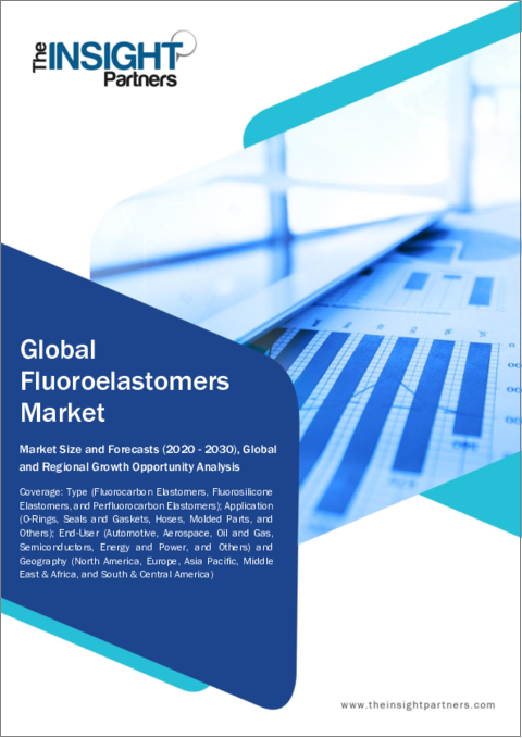 表紙：フルオロエラストマーの市場規模・予測、世界・地域のシェア、動向、成長機会分析：タイプ別、用途別、エンドユーザー別