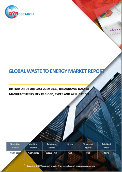 表紙：廃棄物発電の世界市場：実績と予測（2019年～2030年）