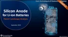 表紙：リチウムイオン電池用シリコン負極 - 特許情勢の分析（2024年）