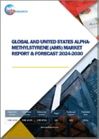 表紙：世界および米国のアルファメチルスチレン（AMS）市場：予測（2024年～2030年）
