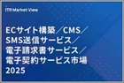 表紙：ITR Market View：ECサイト構築／CMS／SMS送信サービス／電子請求書サービス／電子契約サービス市場2025
