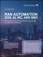 表紙：RAN自動化：SON、AI、RIC、およびSMO-AI搭載SONから非リアルタイムRICおよびSMOへの移行が開始（2025年10月）