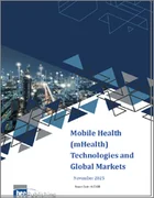表紙：モバイルヘルス (mHealth) の各種技術と世界市場