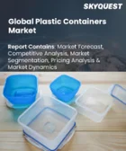 表紙：プラスチック容器の市場規模、シェア、成長分析：素材別、容器タイプ別、最終用途別、地域別-業界予測、2026年～2033年