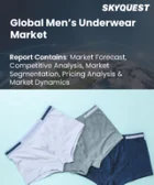 表紙：男性用下着市場規模、シェア、成長分析：製品別、素材別、年齢層別、流通チャネル別、地域別- 業界予測2026-2033年