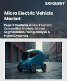 表紙：マイクロ電気自動車市場規模、シェア、および成長分析：車両タイプ別、動力源別、用途別、最終用途別、地域別－業界予測2026-2033年
