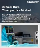 表紙：集中治療薬市場規模、シェア、成長分析：薬剤分類別、用途別、地域別－業界予測2026-2033年