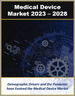 表紙：医療機器の世界市場 (2023年～2028年)：デバイスタイプ・機能・耐久性・治療区分・リスク分類・製造方法・配送/取得・運用サポートモデル・接続性・地域別