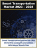 表紙：スマート輸送の世界市場：技術別、ソリューションタイプ別、輸送形態別、ビジネスモデル別、車種別（2023年～2028年）
