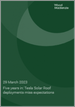 表紙：Tesla Solar Roof：5年目に突入するも、普及状況は期待外れ