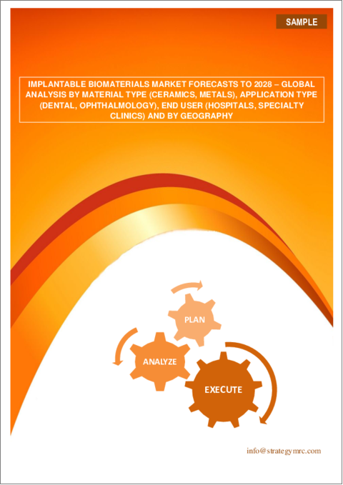 表紙：移植用バイオマテリアルの世界市場予測（2028年まで）：材料タイプ別・用途タイプ別・エンドユーザー別・地域別の分析