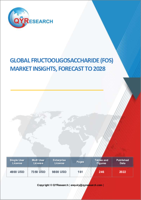表紙：フラクトオリゴ糖（FOS）の世界市場の洞察、2028年までの予測