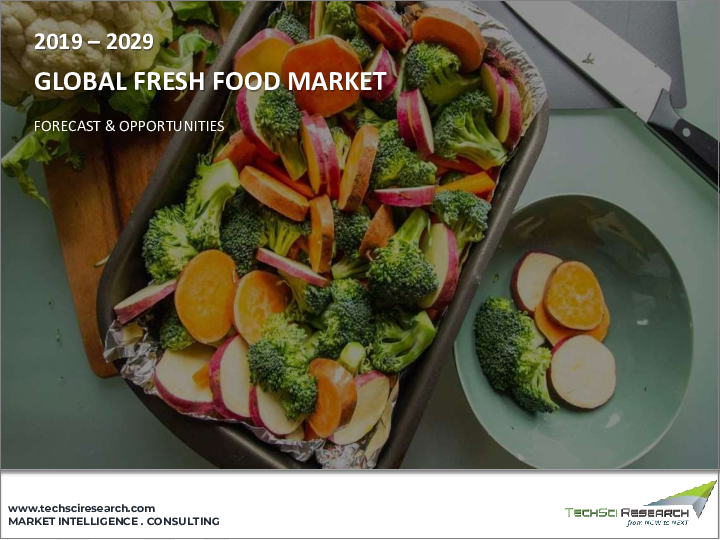 表紙：生鮮食品の世界市場：タイプ別、流通チャネル別（オープンマーケット、スーパーマーケット/ハイパーマーケット、デパート、オンライン、その他）、地域別、競合、予測と機会（2017年～2027年）