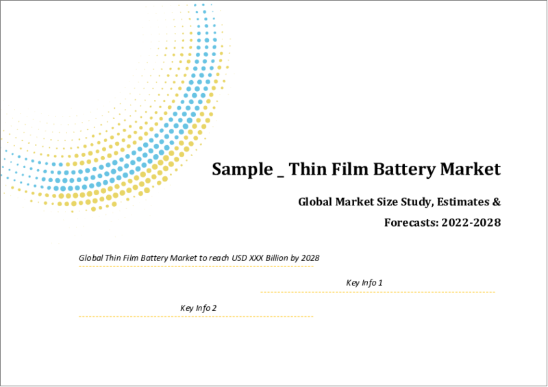 表紙：薄膜電池の世界市場（2022年～2028年）：電圧別、電池別、用途別、地域別の市場規模調査と予測