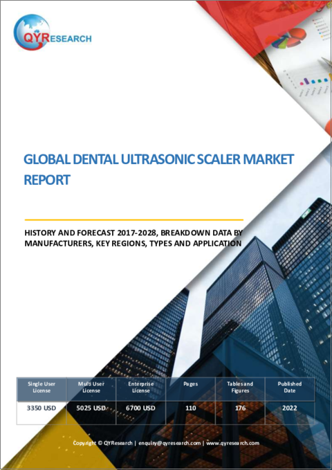 表紙：歯科用超音波スケーラーの世界市場 - 実績・予測：2017年～2028年