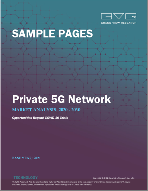 表紙：プライベート5Gネットワークの世界市場 - 市場規模・シェア・動向分析：コンポーネント別、周波数別、スペクトル別、業界別、地域別、セグメント別の予測（2022年～2030年）