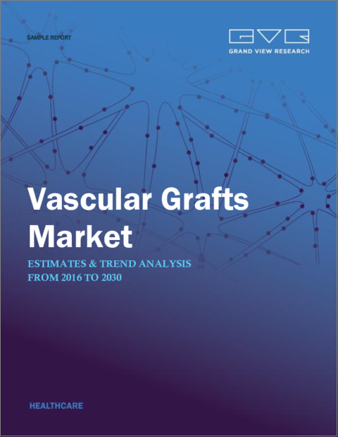 表紙：人工血管の世界市場 - 市場規模・シェア・動向分析：製品別（血液透析アクセスグラフト、血管内ステントグラフト）、用途別、原材料別、地域別、セグメント別の予測（2022年～2030年）