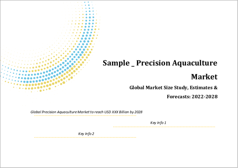 表紙：精密水産養殖の世界市場規模：商品別、システムタイプ別、用途別、ファームタイプ別、地域別の予測（2022年～2028年）