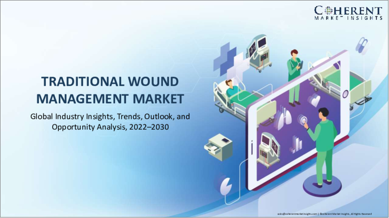 表紙：従来型創傷管理の世界市場：製品タイプ別、アプリケーション別、エンドユーザー別、地域別－規模、シェア、展望、機会分析（2022年～2028年）