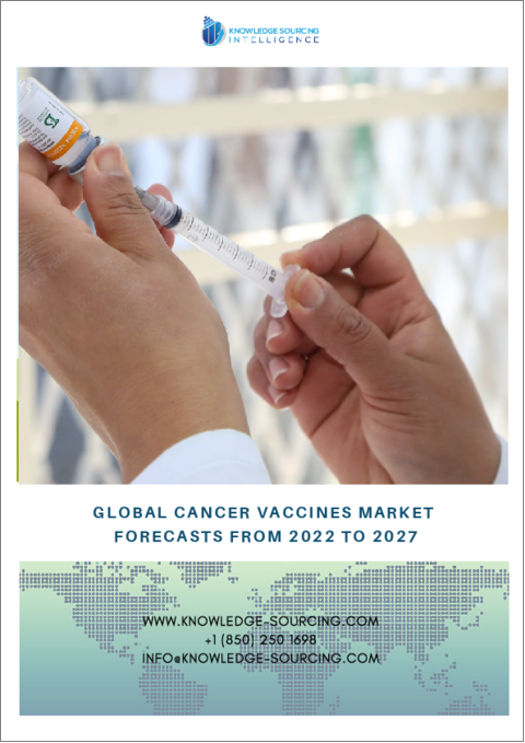 表紙：がんワクチンの世界市場予測（2022年～2027年）