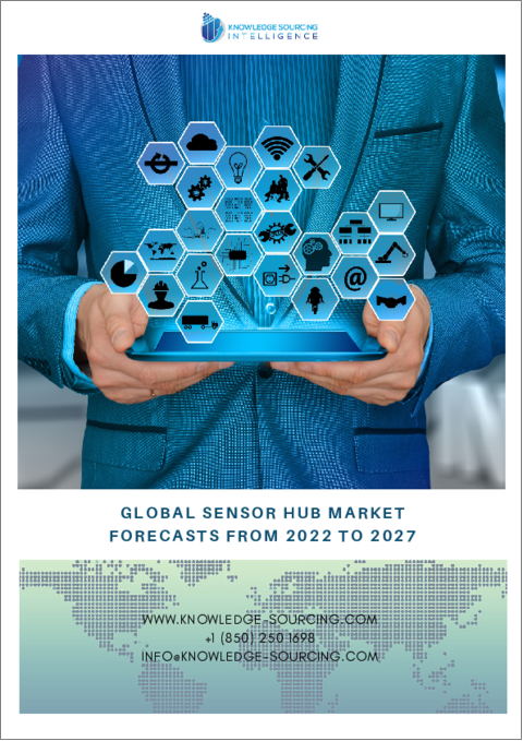 表紙：センサーハブの世界市場予測（2022年～2027年）