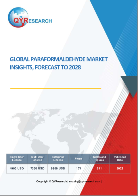 表紙：パラホルムアルデヒドの世界市場の洞察、2028年までの予測