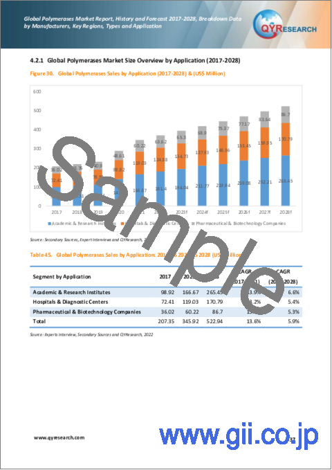 サンプル2：ポリメラーゼの世界市場、実績と予測（2017年～2028年）