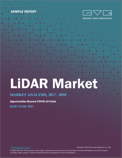 表紙：LiDARの市場規模・市場シェア・動向分析 (2022-2030年)：製品タイプ (航空機・陸上車両・モバイル&UAV)・コンポーネント・用途・地域別
