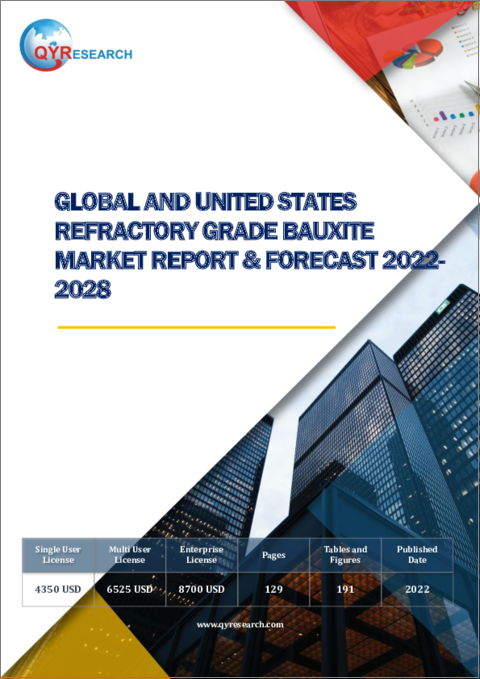 表紙：耐火物グレードボーキサイトの世界市場・米国市場の予測：2022年～2028年