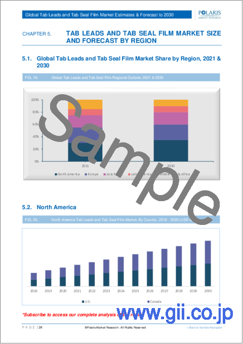 サンプル2：タブリードとタブシールフィルムの世界市場：シェア、規模、動向、産業分析レポート、材料別、エンドユーザー別、地域別、セグメント予測（2022年～2030年）