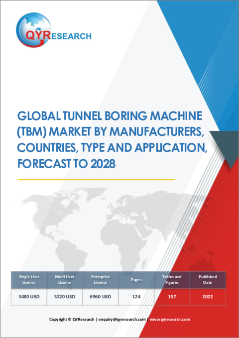 表紙：トンネル掘削機 (TBM) の世界市場：メーカー別・国別・種類別・用途別の将来予測 (2028年まで)
