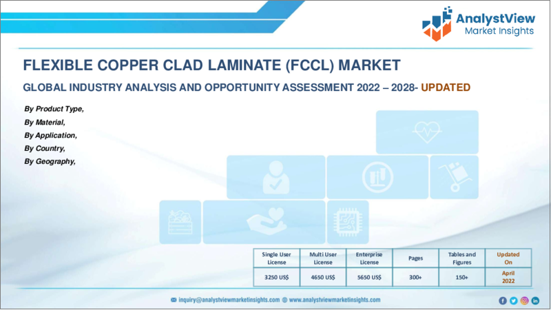 表紙：軟質銅張積層板（FCCL）市場（2021年～2027年）：COVID-19の影響分析、製品タイプ別、用途別、地域別の規模、シェア、予測