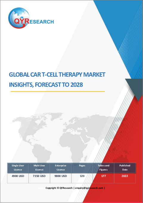 表紙：CAR-T細胞療法の世界市場 - 考察・予測 (2028年まで)