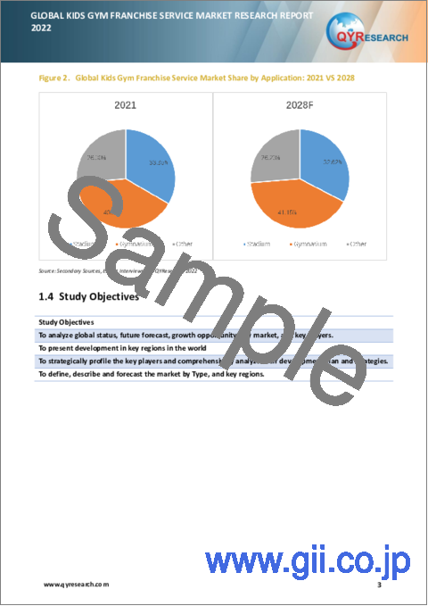 サンプル1：キッズジムフランチャイズサービスの世界市場の分析 (2022年)
