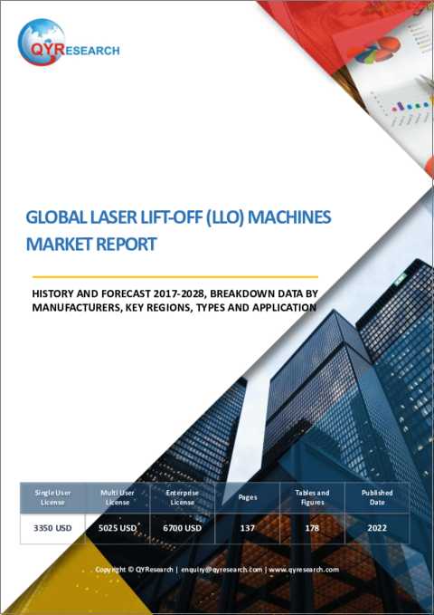 表紙：レーザーリフトオフ (LLO) 装置の世界市場：分析・沿革・予測 (2017年～2028年)