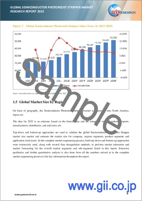 サンプル1：半導体フォトレジスト剥離剤の世界市場の分析 (2022年)