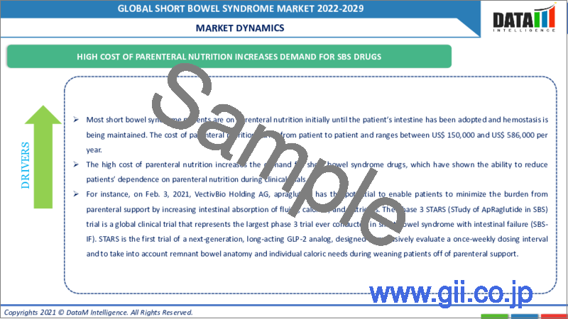 サンプル2：短腸症候群の世界市場（2022年～2029年）