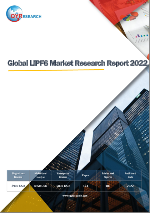 表紙：LiPF6の世界市場（2022年）