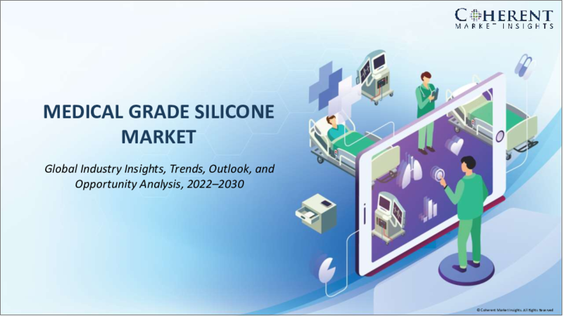 表紙：医療用シリコーン市場：製品タイプ別、用途別、地域別 - 規模、シェア、展望、機会分析、2022年～2030年
