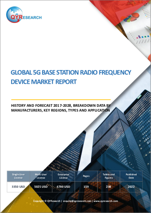 表紙：5G基地局用高周波デバイスの世界市場：分析・沿革・予測 (2017年～2028年)