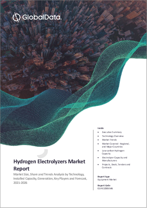表紙：水素電解槽の市場規模（2021年～2026年）：シェア、技術別動向分析、設置容量、発電量、主要企業、予測
