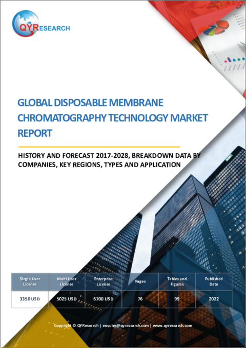 表紙：メンブレンクロマトグラフィー技術（ディスポーザブル）の世界市場 - 実績・予測：2017年～2028年