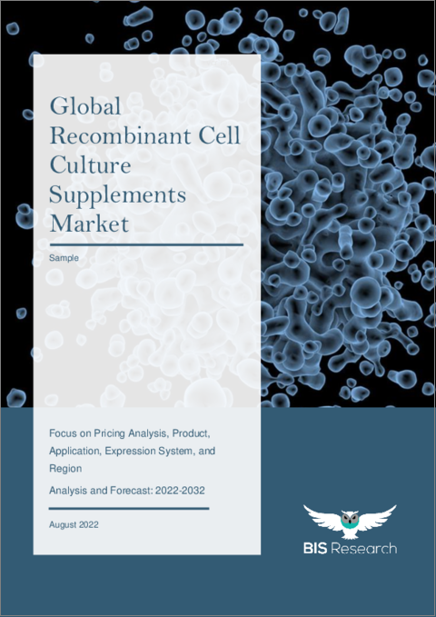 表紙：遺伝子組み換え細胞培養サプリメントの世界市場：製品・用途・発現系・地域別 - 分析と予測（2022年～2032年）