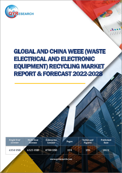 表紙：世界および中国のWEEE（電気電子廃棄物）リサイクル市場予測（2022年～2028年）