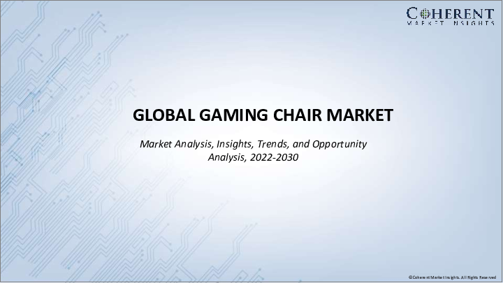 表紙：ゲーミングチェア市場：チェアタイプ別、流通別、エンドユーザー別、地域別- 規模、シェア、展望、機会分析、2022年～2030年