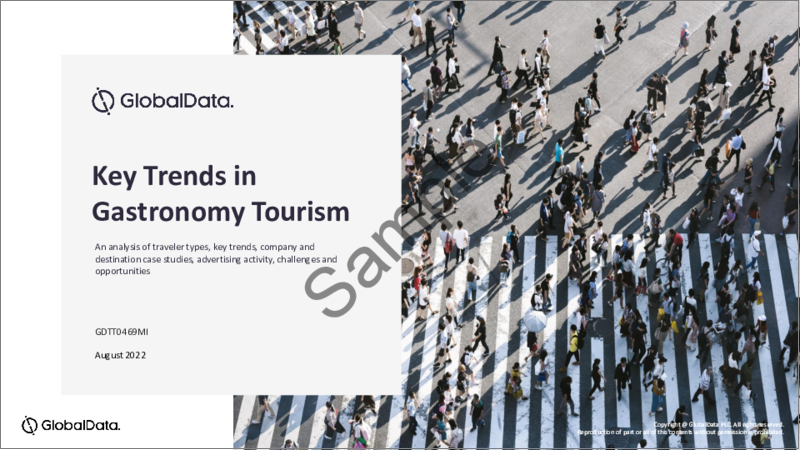 表紙：ガストロノミーツーリズムの市場動向、旅行者タイプ、主な観光地、課題、機会の分析（2022年）