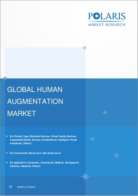 表紙：人間拡張市場（2022年～2030年）：シェア、規模、動向、産業分析レポート、製品タイプ別、機能別、用途別、地域別、セグメント別予測