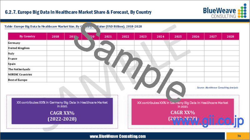 サンプル2：ヘルスケア向けビッグデータの世界市場 (2018年～2028年)：コンポーネント・用途・展開・アナリティクスタイプ・ツールタイプ・エンドユーザー・地域別の動向分析・競合市場シェア・予測